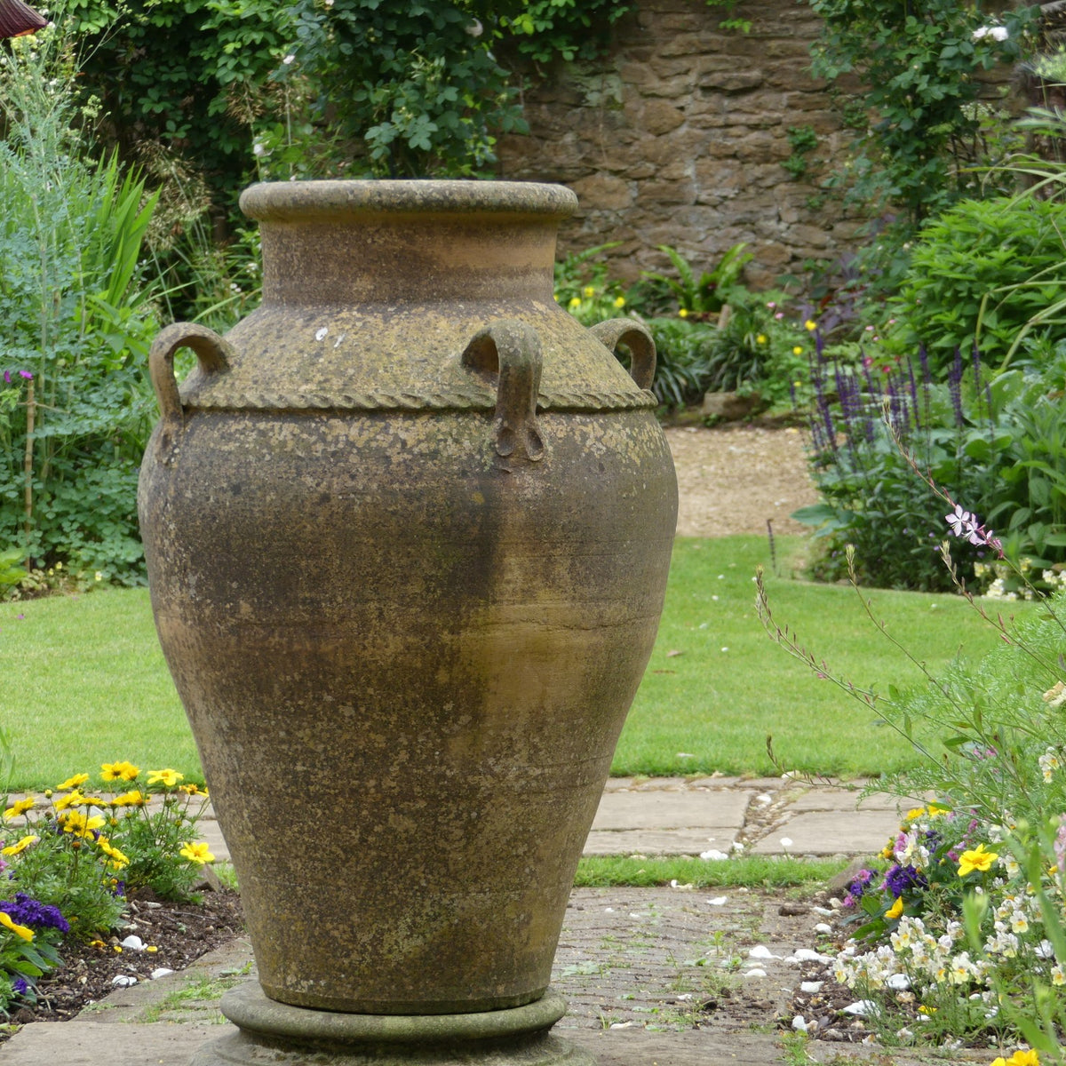 cast stone plant pots Large Cast Stone Planter main image 1