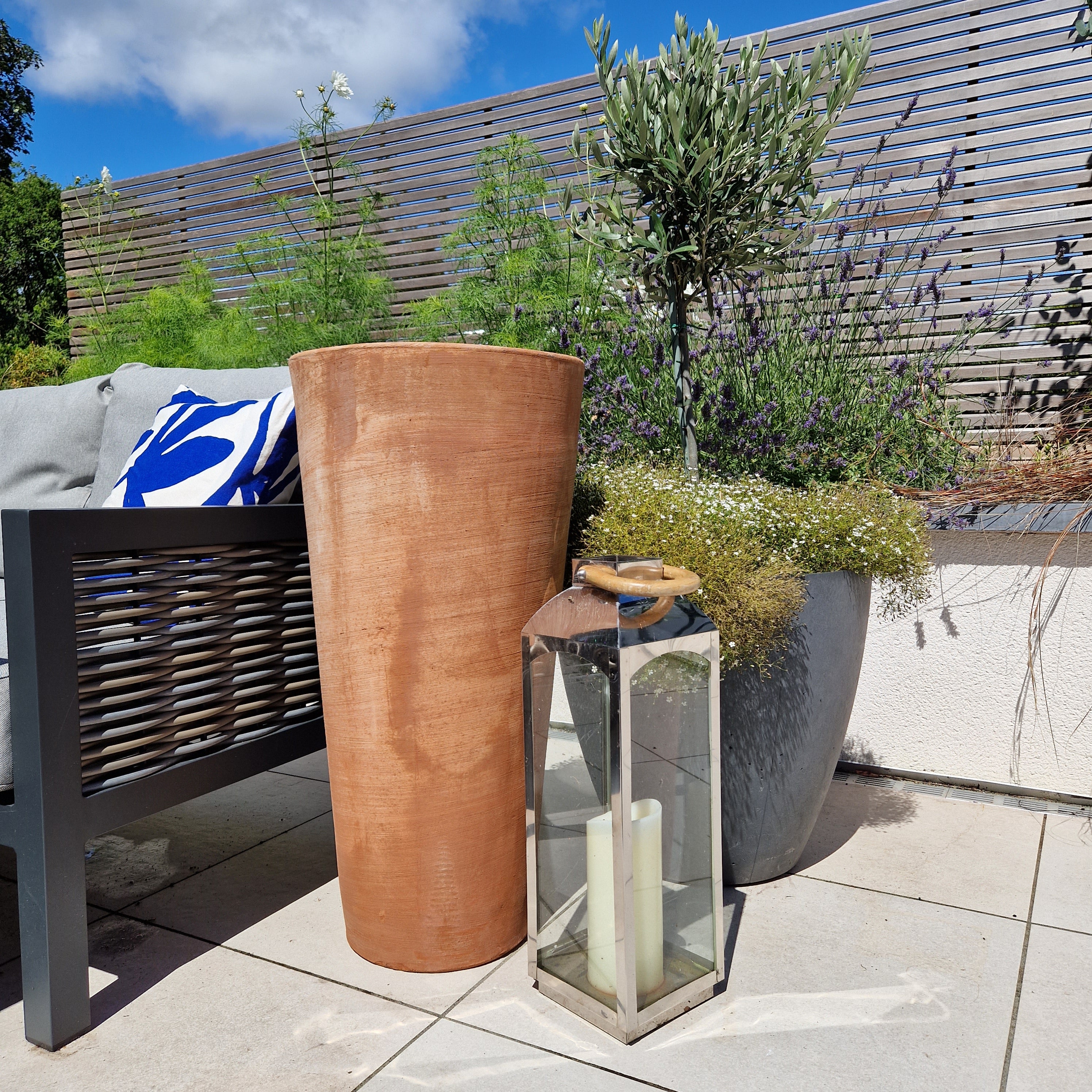 Circular Italian Terracotta Tapered Planter 80cm - Tom's Yard