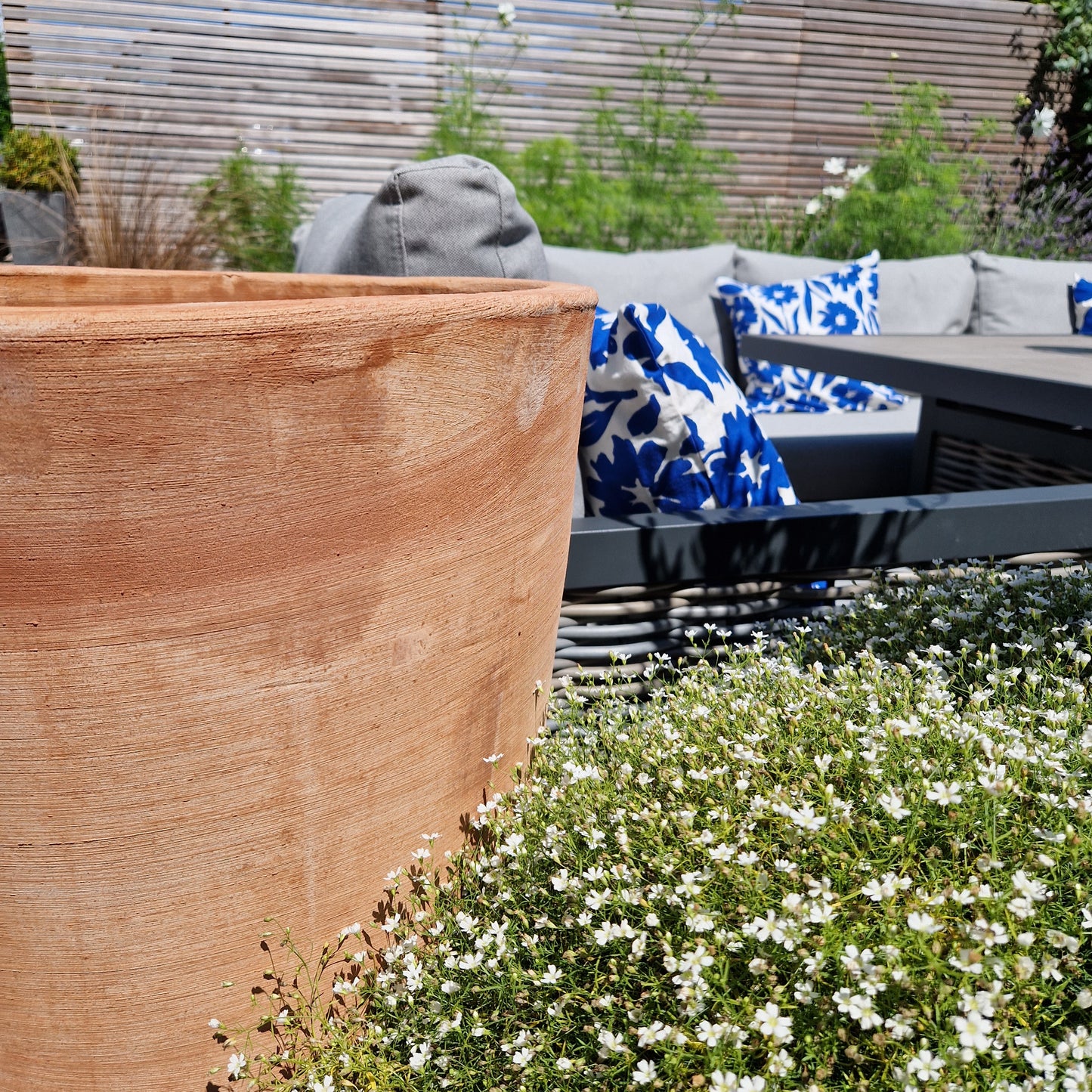Circular Italian Terracotta Tapered Planter 80cm - Tom's Yard