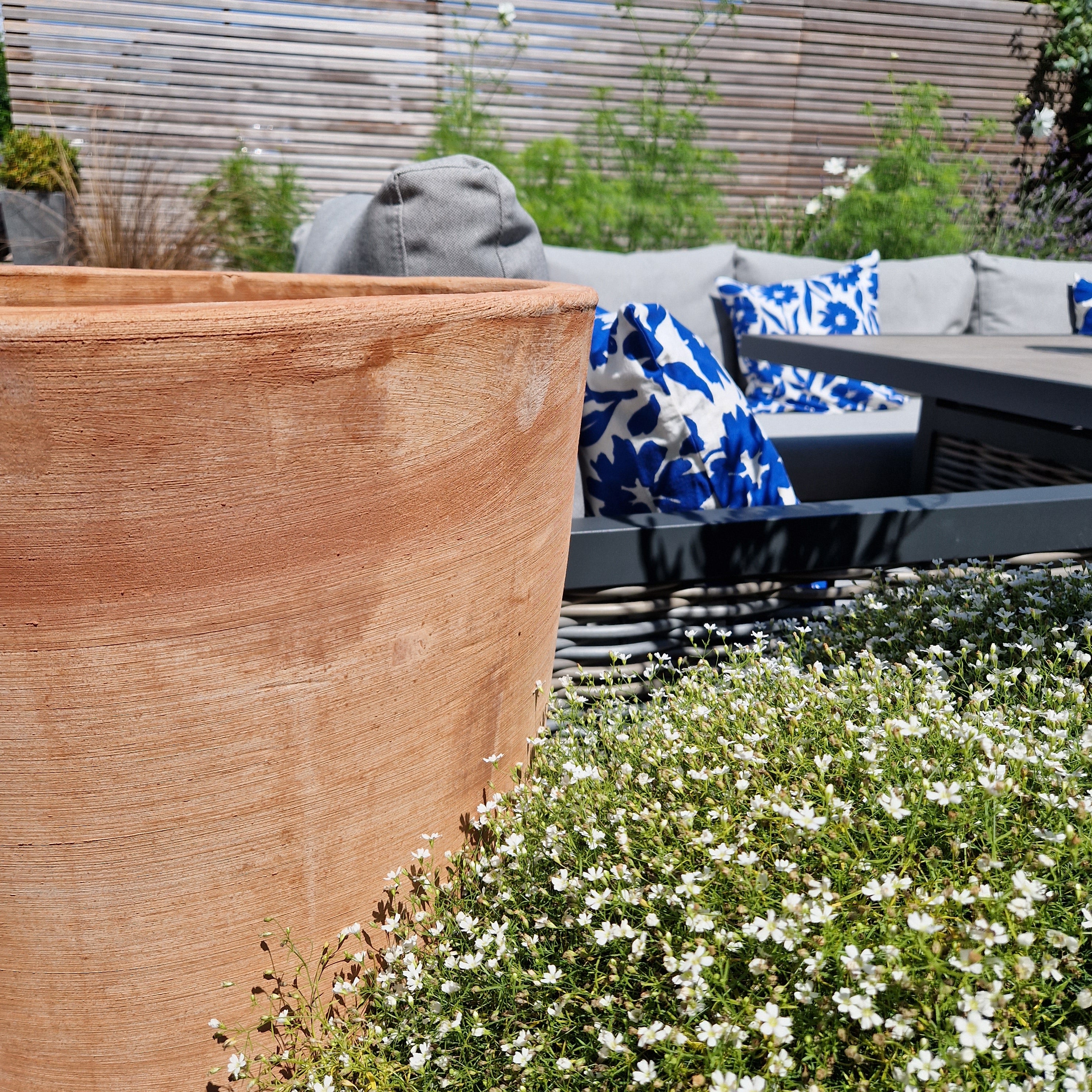 Circular Italian Terracotta Tapered Planter 80cm - Tom's Yard