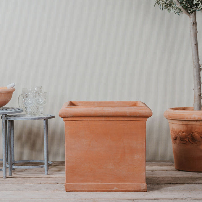 Dante Italian Terracotta Cube Planters - Tom's Yard