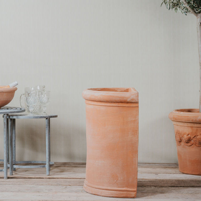 Semicircolare Liscio Alto Italian Terracotta Planter - Tom's Yard