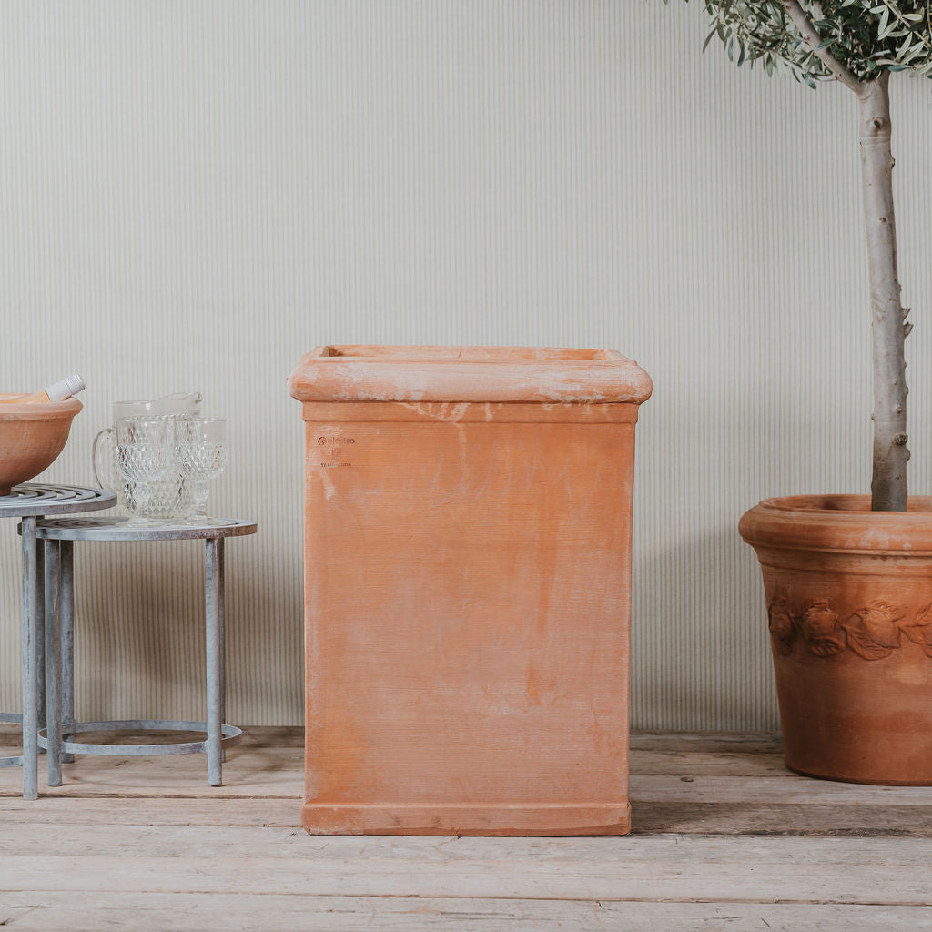 Pilone Liscio Italian Terracotta Terrace Planters - Tom's Yard