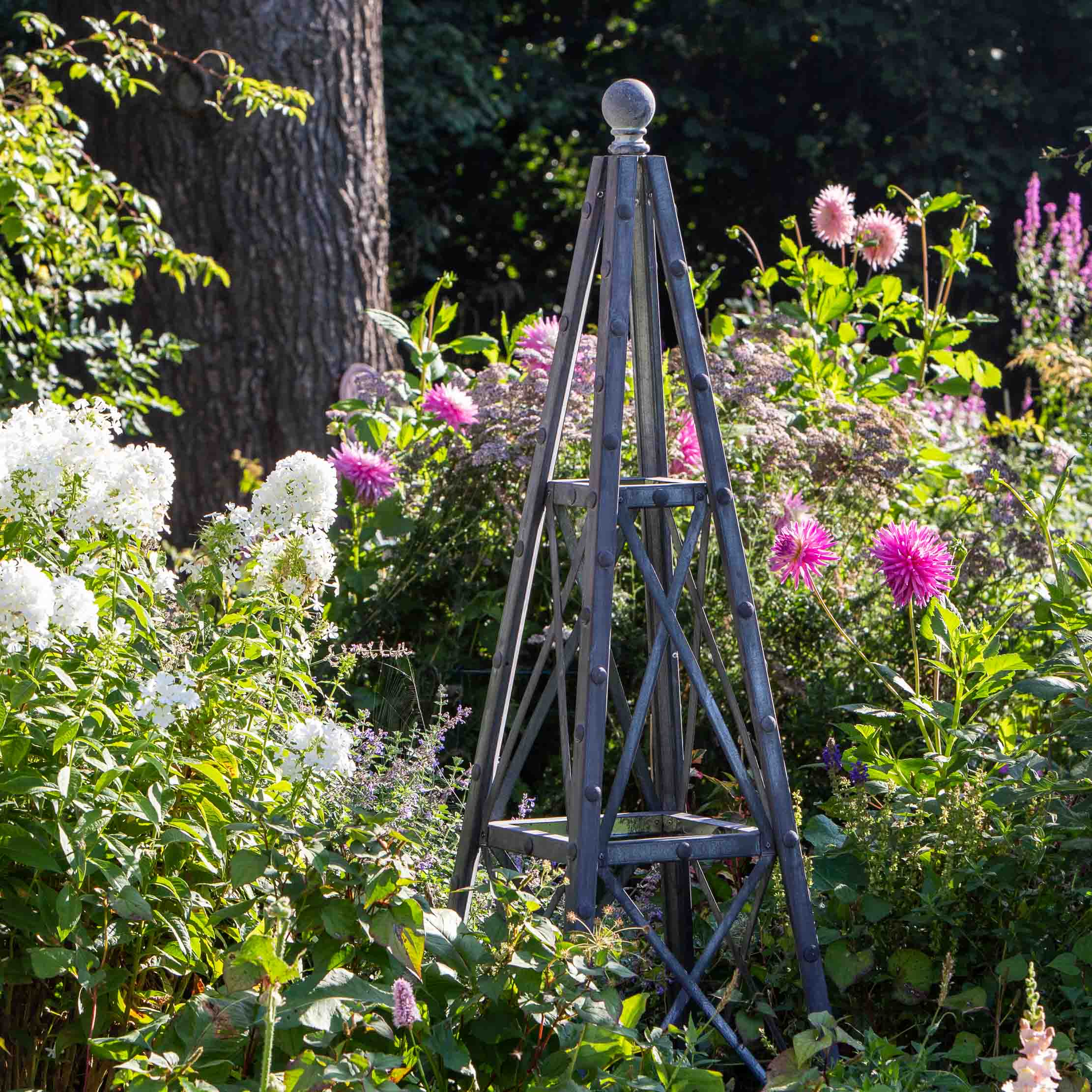 142cm Galvanised Steel Pyramid Obelisk - Tom's Yard