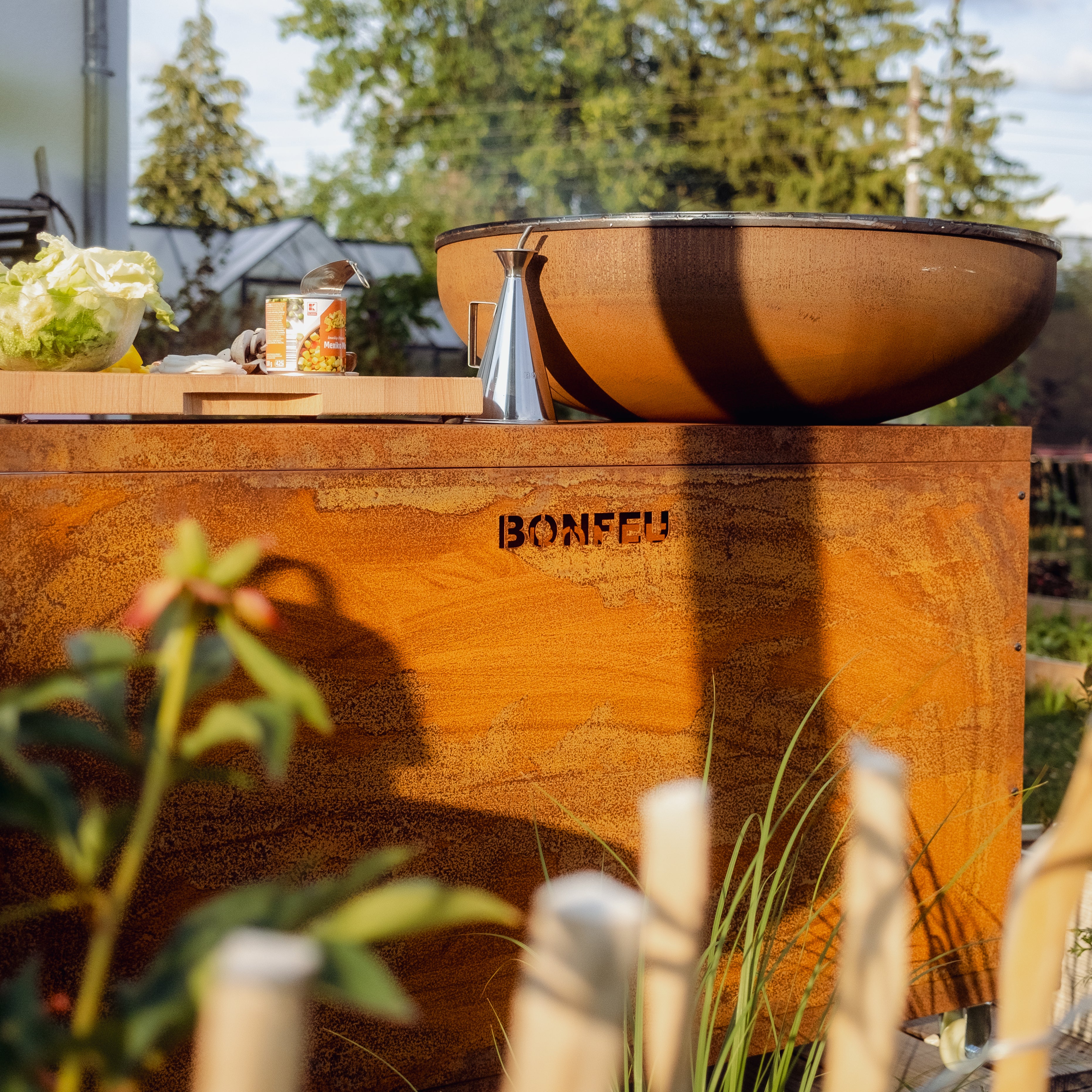 Corten Steel Cooking Bowl Island - Tom's Yard