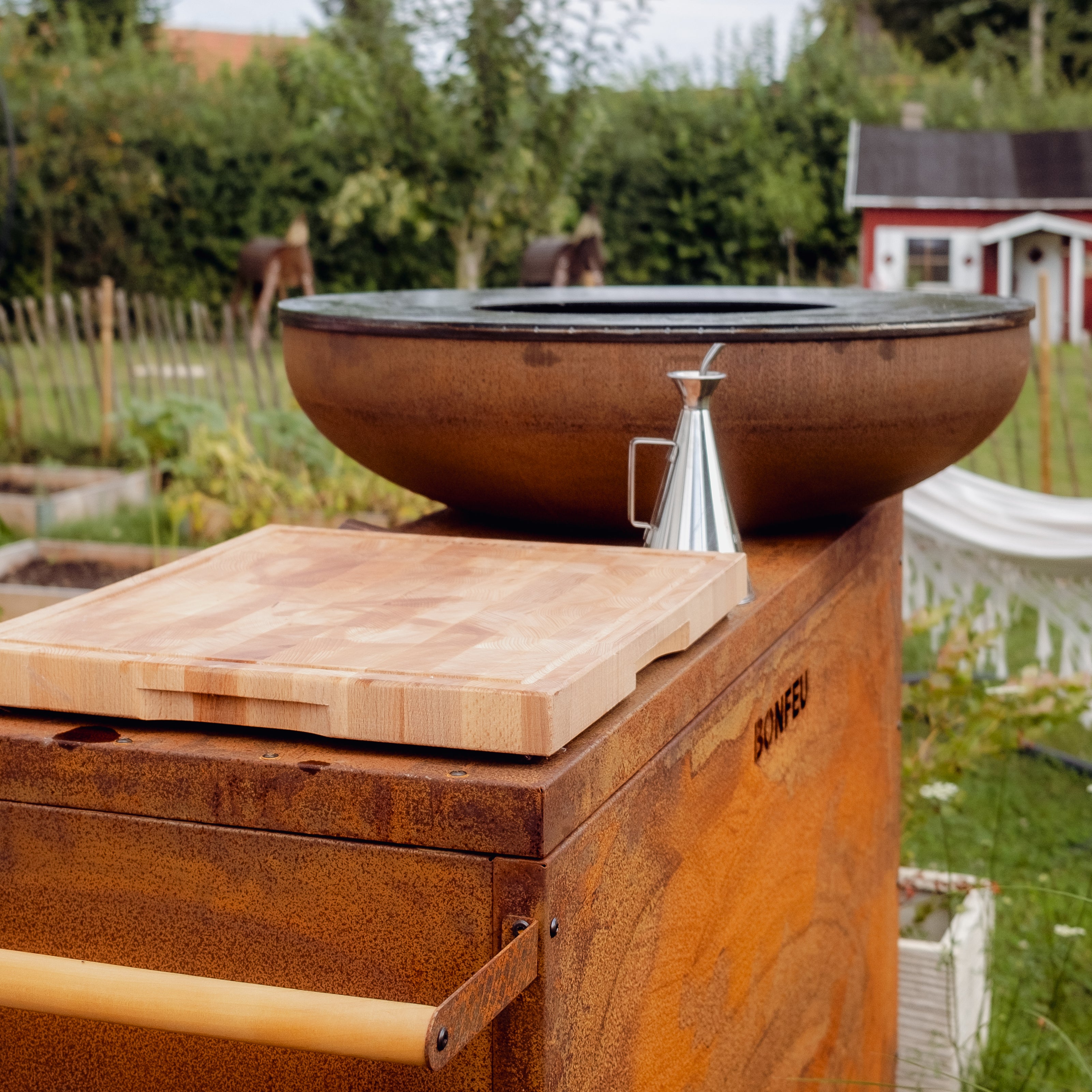 Corten Steel Cooking Bowl Island - Tom's Yard