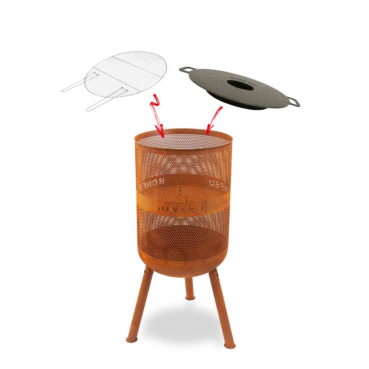 Corten Steel Firepit x Cooking Station - Tom's Yard