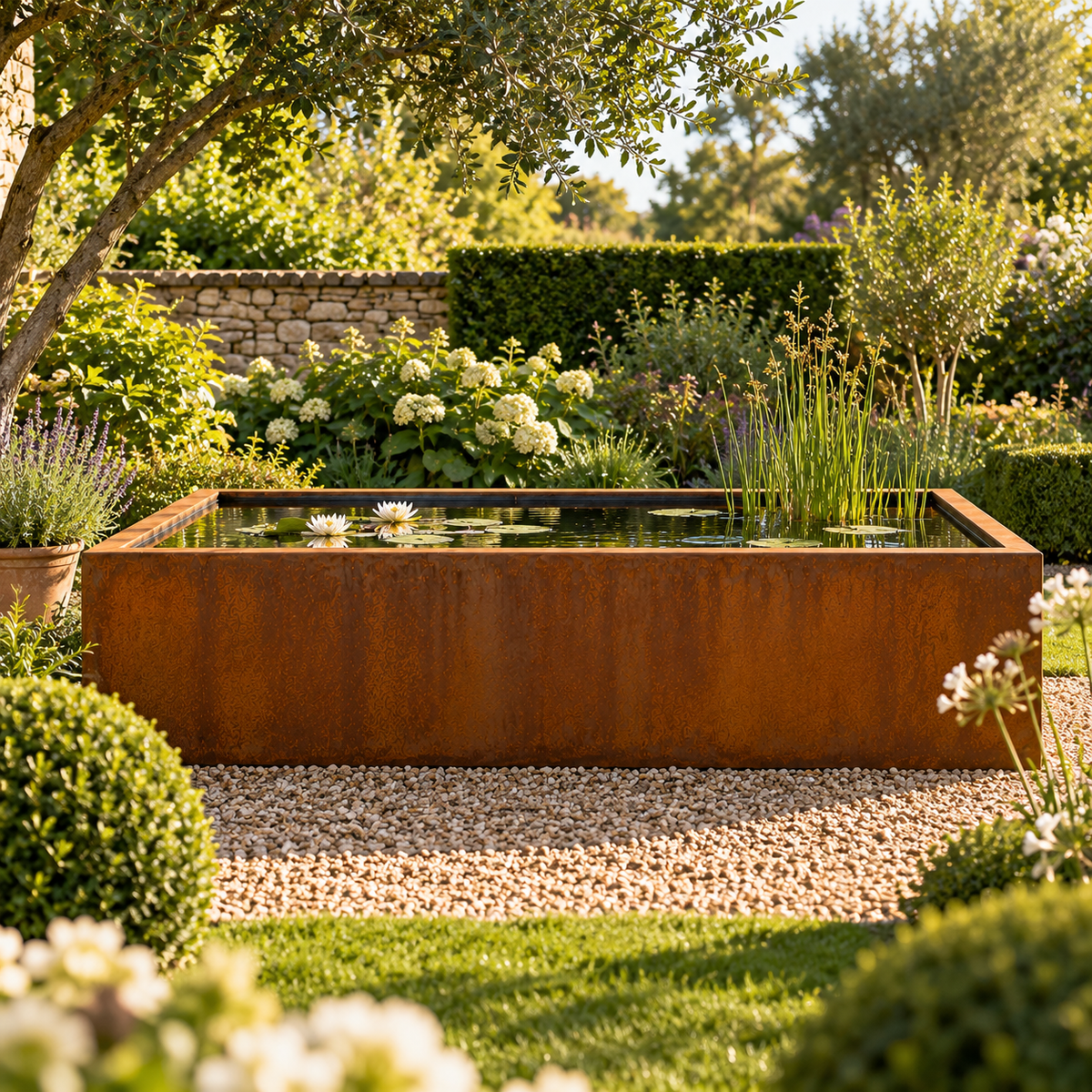 Broxwood Corten Steel Rectangular Dipping Tank & Garden Pond - Tom's Yard