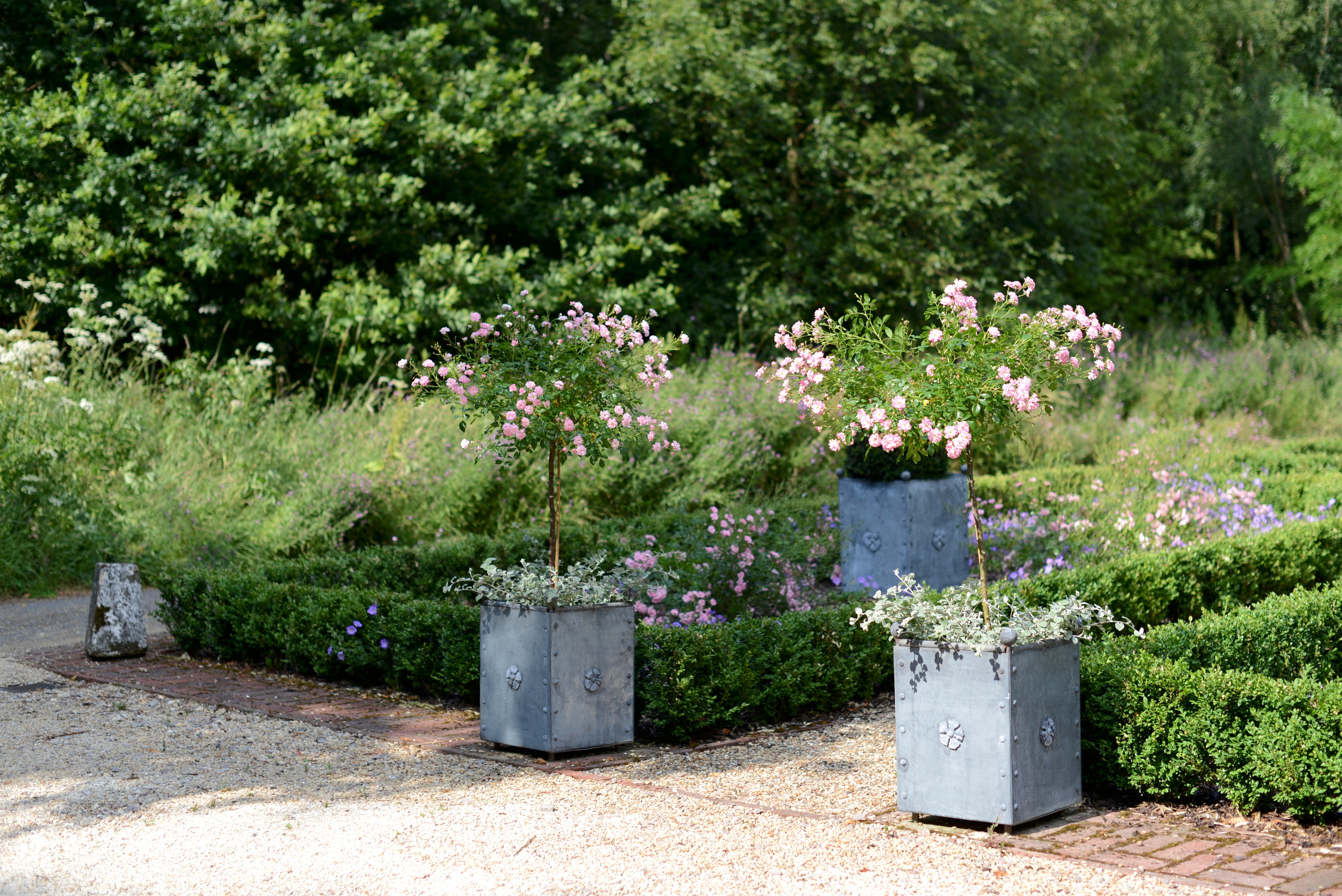 Traditional Galvanised Steel Square Planters - Tom's Yard