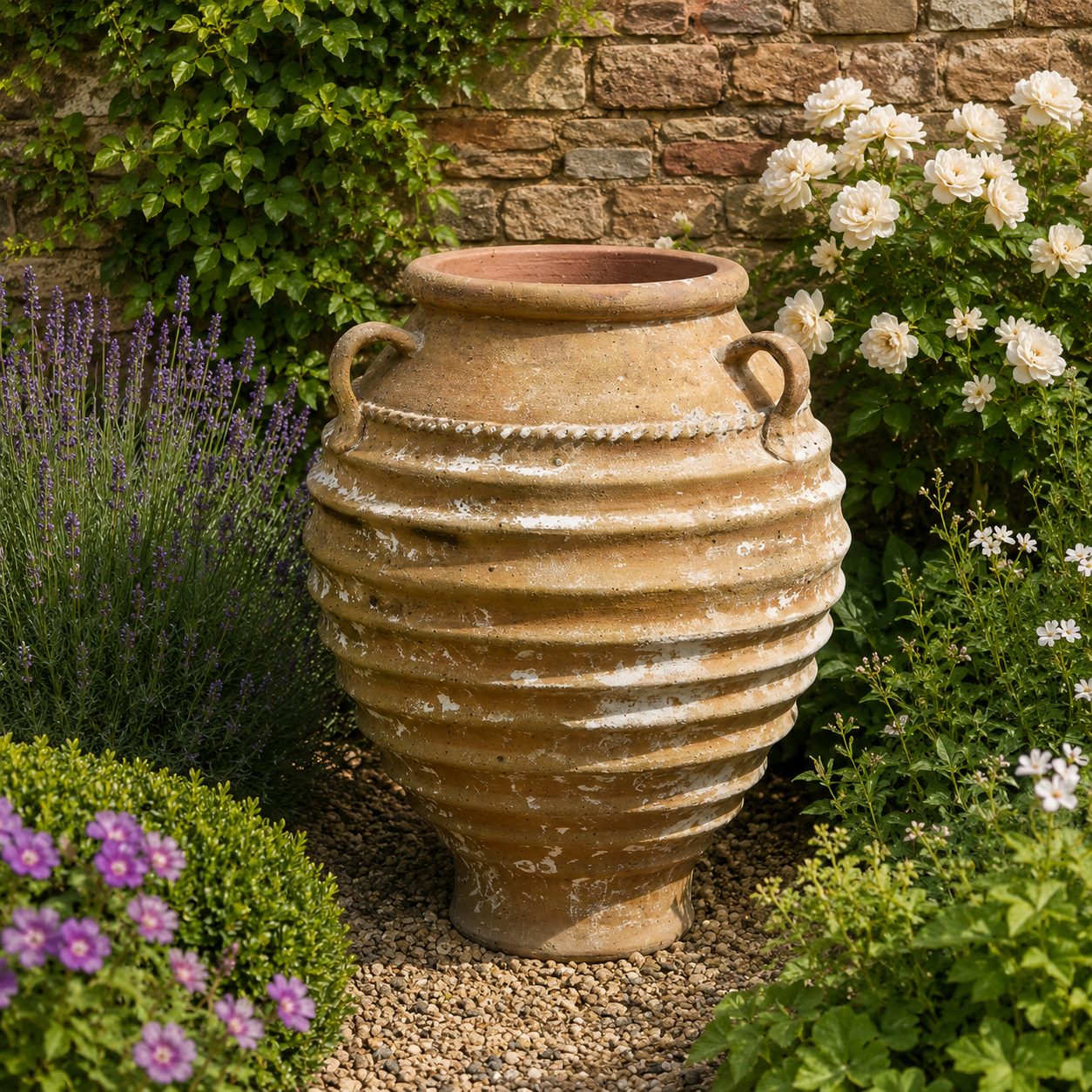 83cm Glazed Handled Beehive Vase - Tom's Yard