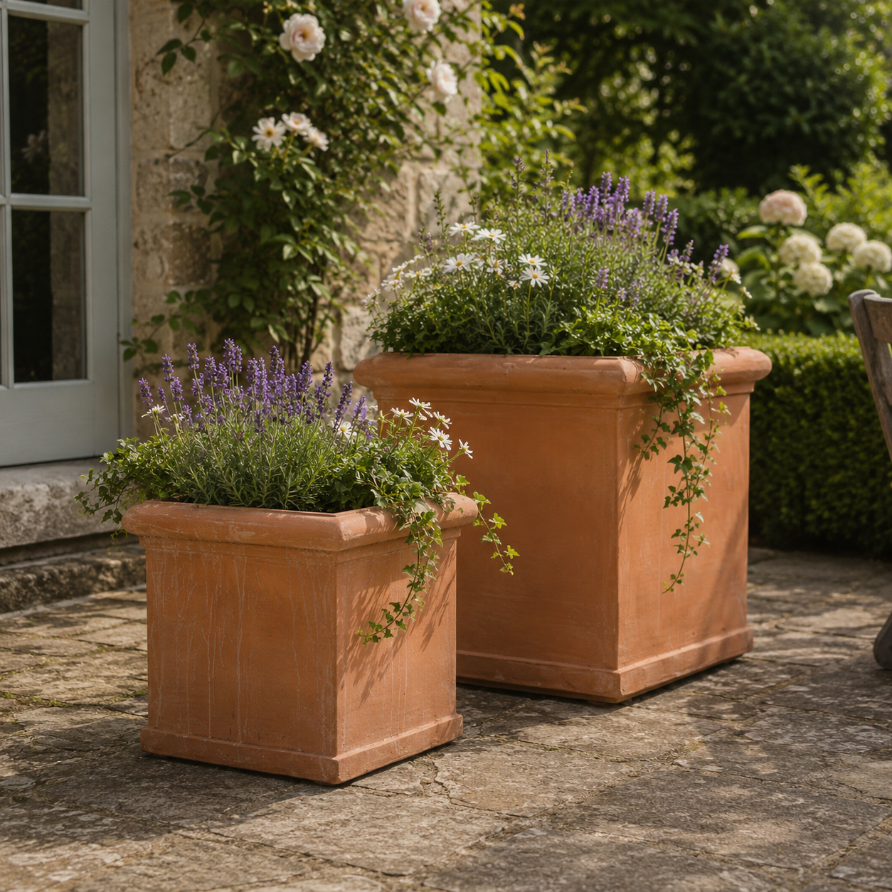 Dante Italian Terracotta Cube Planters - Tom's Yard