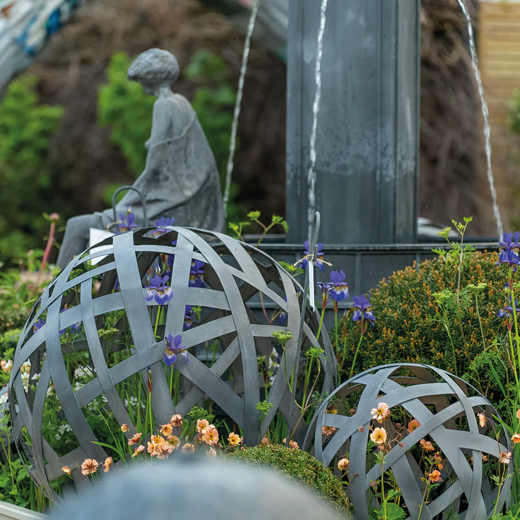 Handmade Galvanised Steel Lattice Balls - Tom's Yard