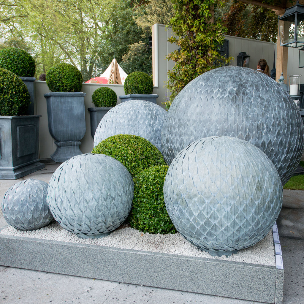 Handmade Galvanised Steel Leaf Balls - Tom's Yard
