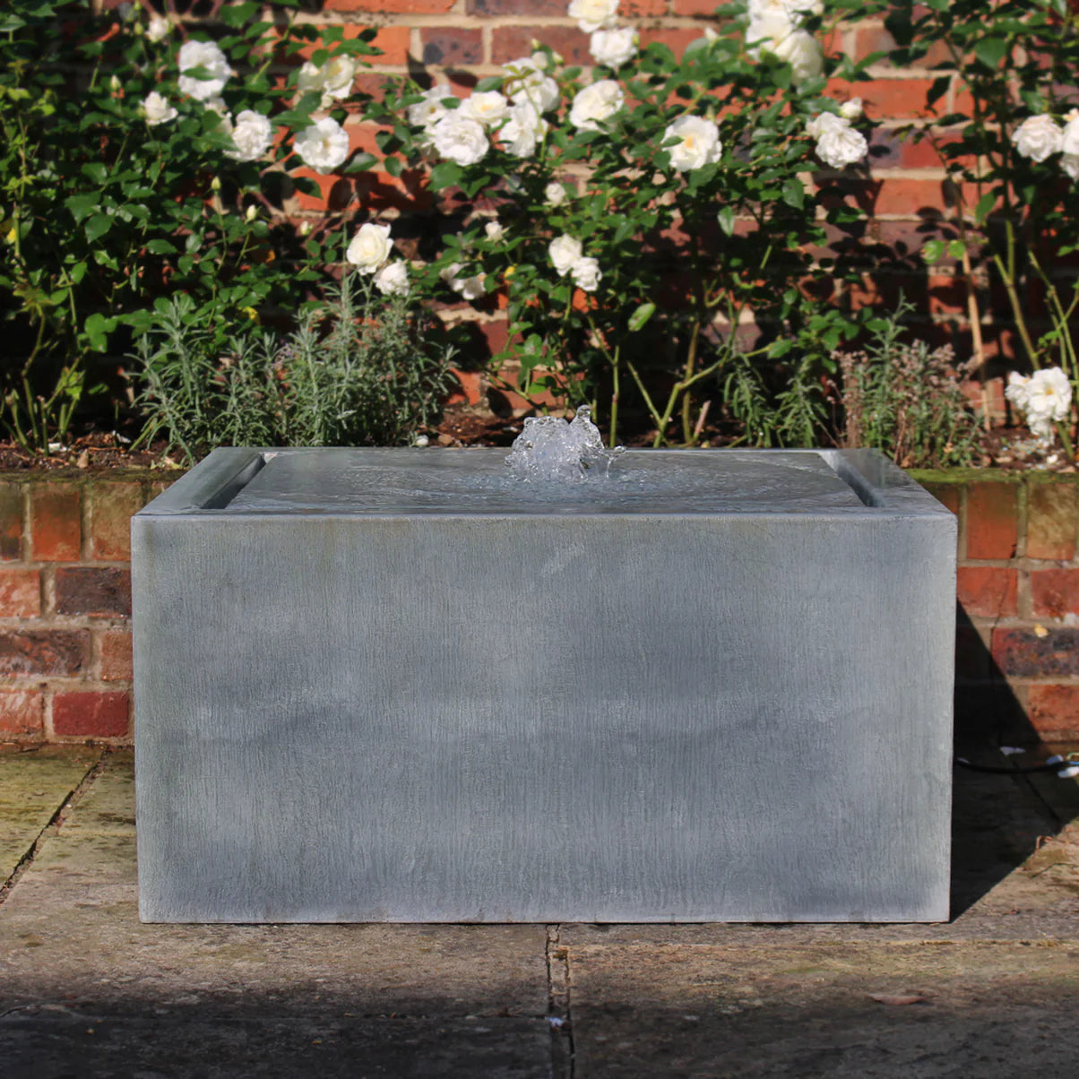 Qube Galvanised Water Features - Tom's Yard