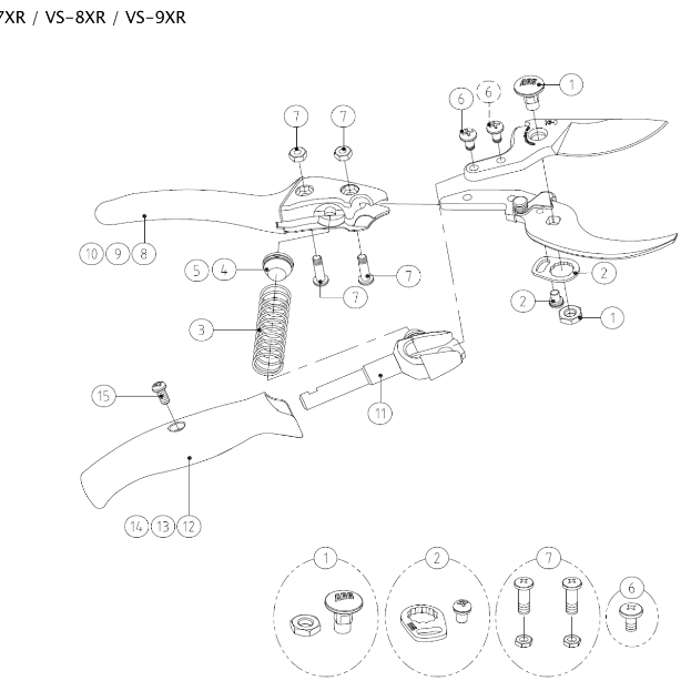 ARS VS-XR Professional Rotating Secateurs - Tom's Yard