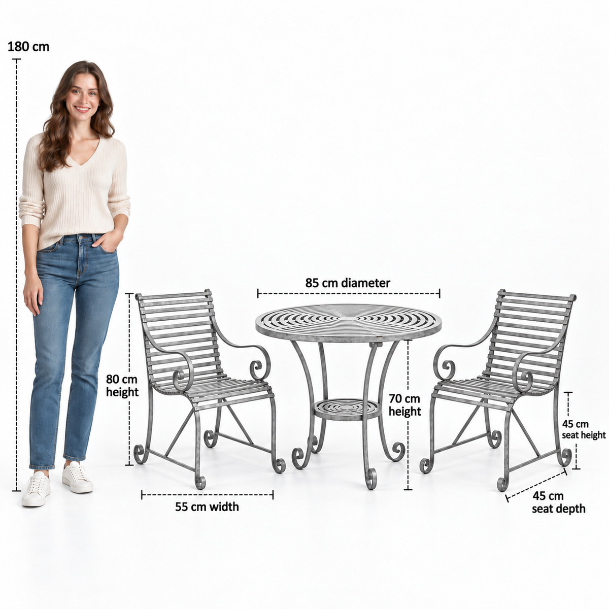 The Broxwood Metal Garden Bistro Table Set - Tom's Yard