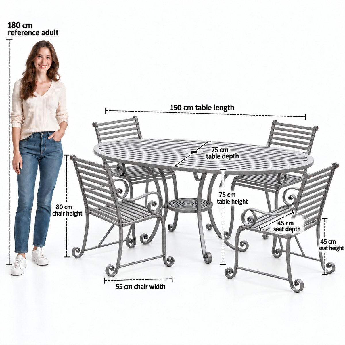 The Broxwood Metal Garden Oval Dining Sets - Tom's Yard