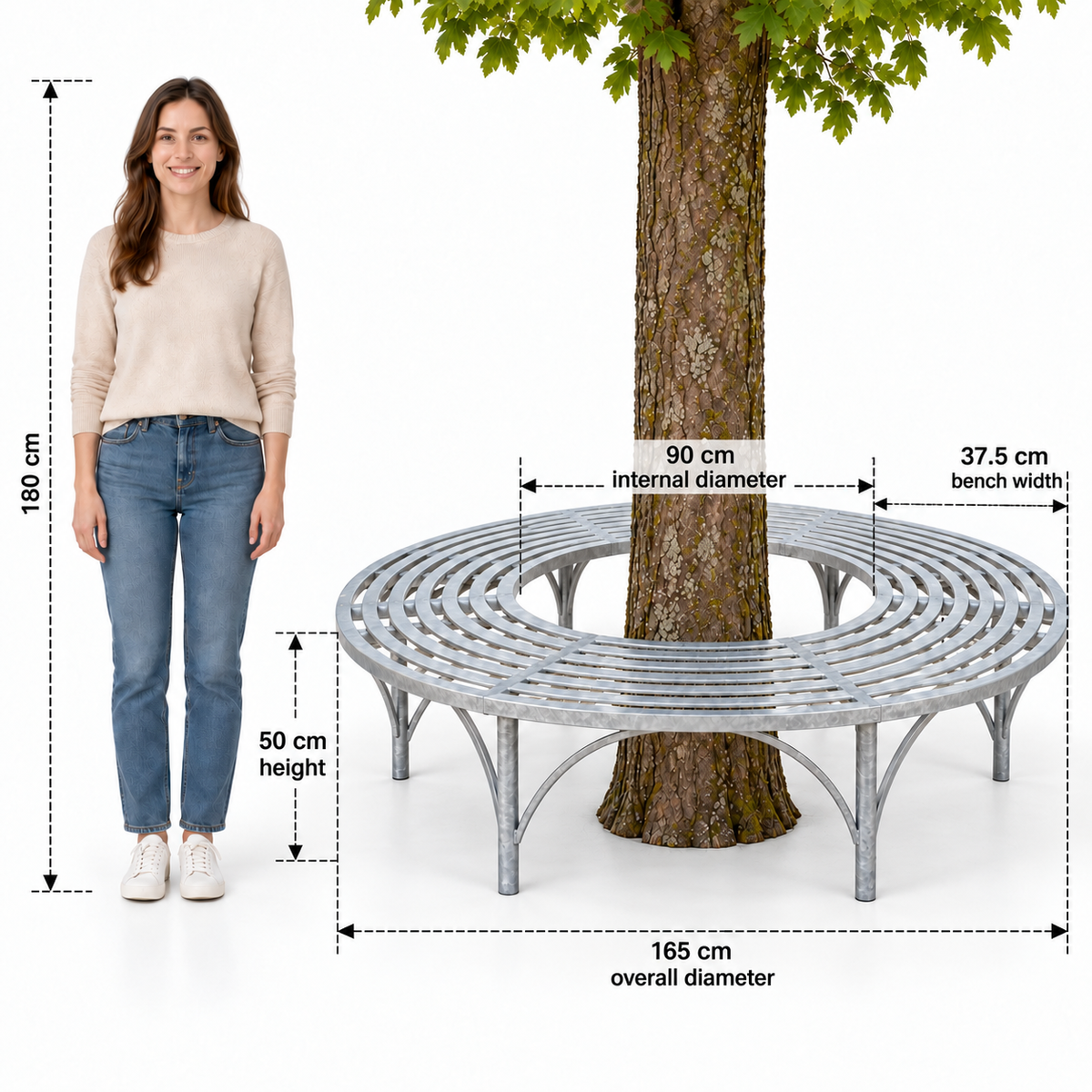 The Broxwood Metal Garden Tree Seat - Tom's Yard