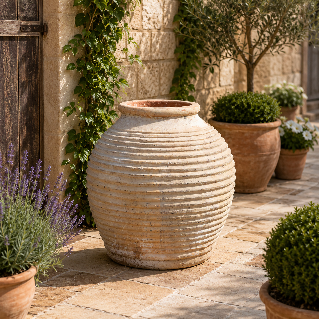 72cm Glazed Squat Beehive Ceramic Vase No.2 - Tom's Yard