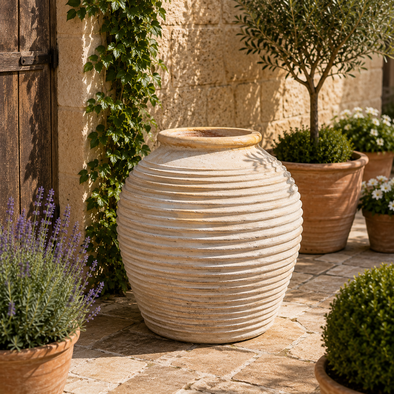 72cm Glazed Squat Beehive Ceramic Vase No.3 - Tom's Yard