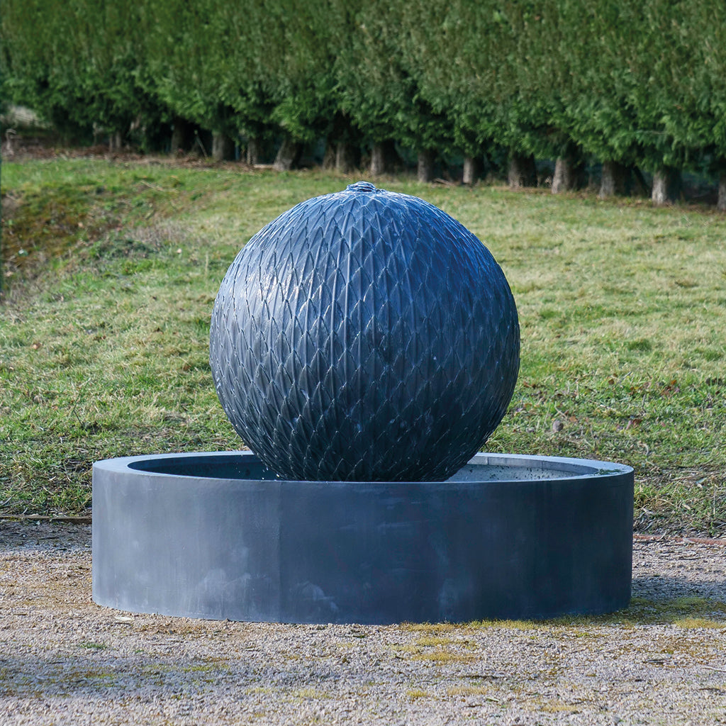 Leaf Ball Galvanised Water Features - Tom's Yard