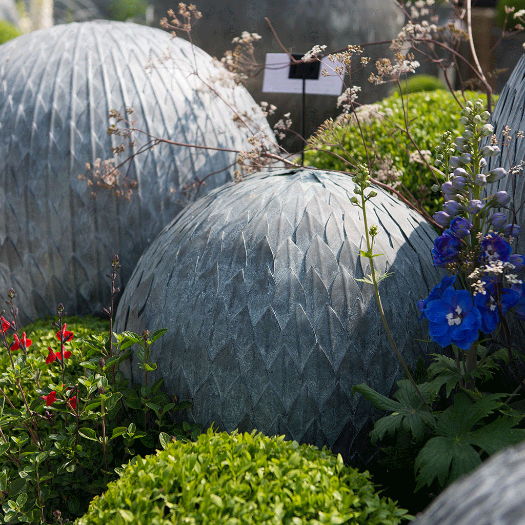 Handmade Galvanised Steel Leaf Balls - Tom's Yard