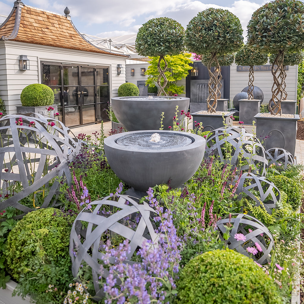 Luna Bowl Galvanised Water Feature - Tom's Yard