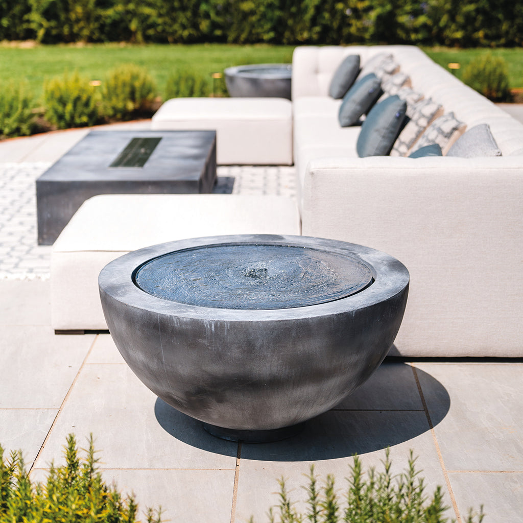 Luna Bowl Galvanised Water Feature - Tom's Yard