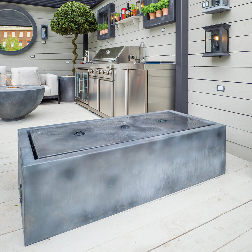 Qube Galvanised Water Features - Tom's Yard