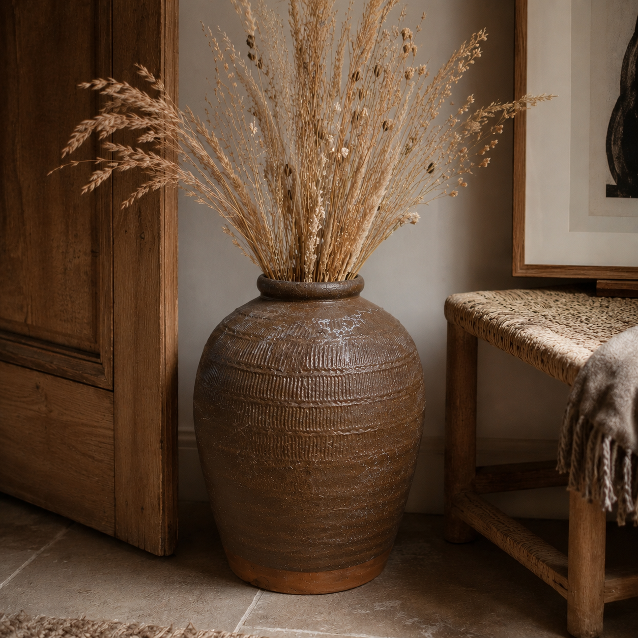 Antique Dark Glazed Rice Wine Jar - Tom's Yard