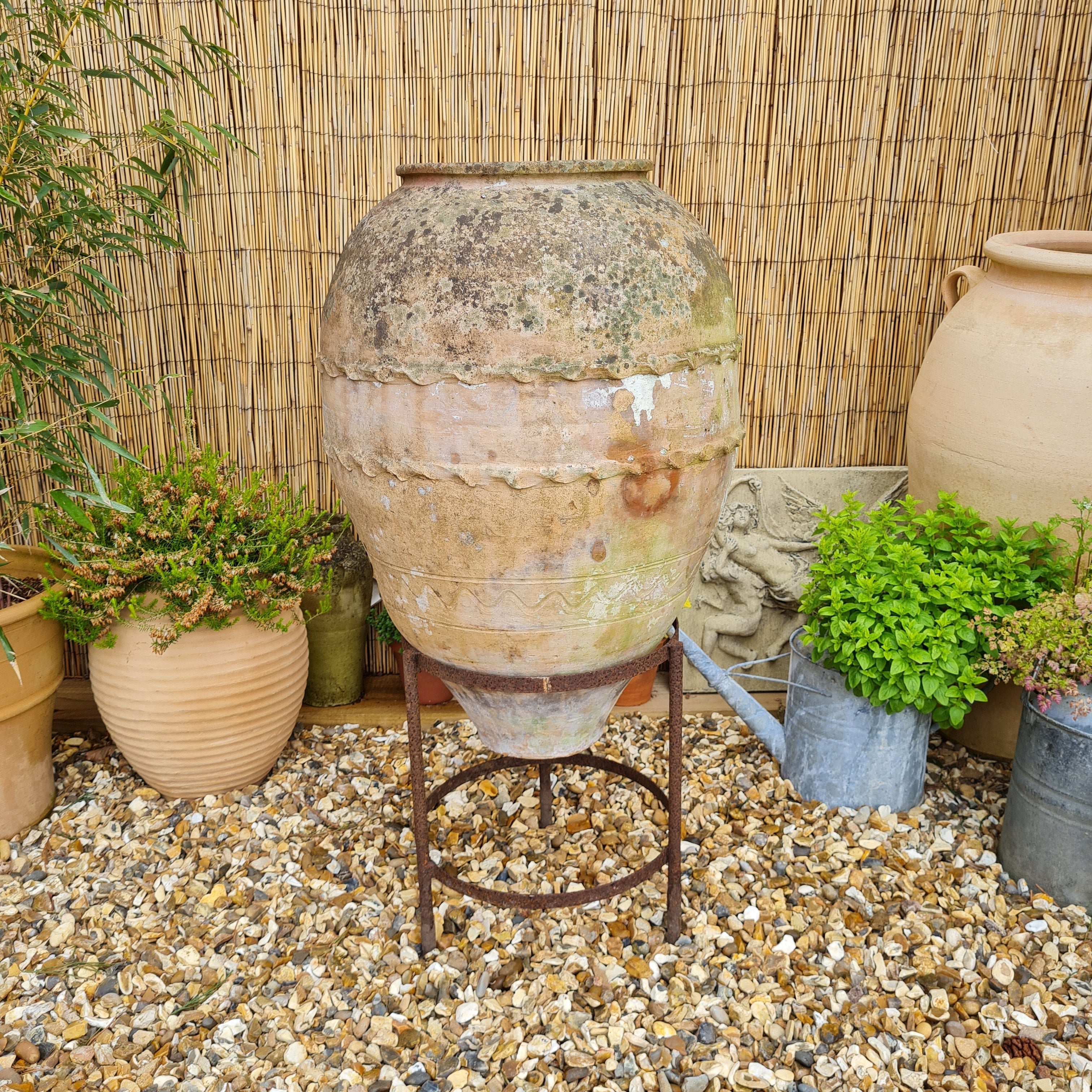 Antique Terracotta Urn on Stand - Tom's Yard