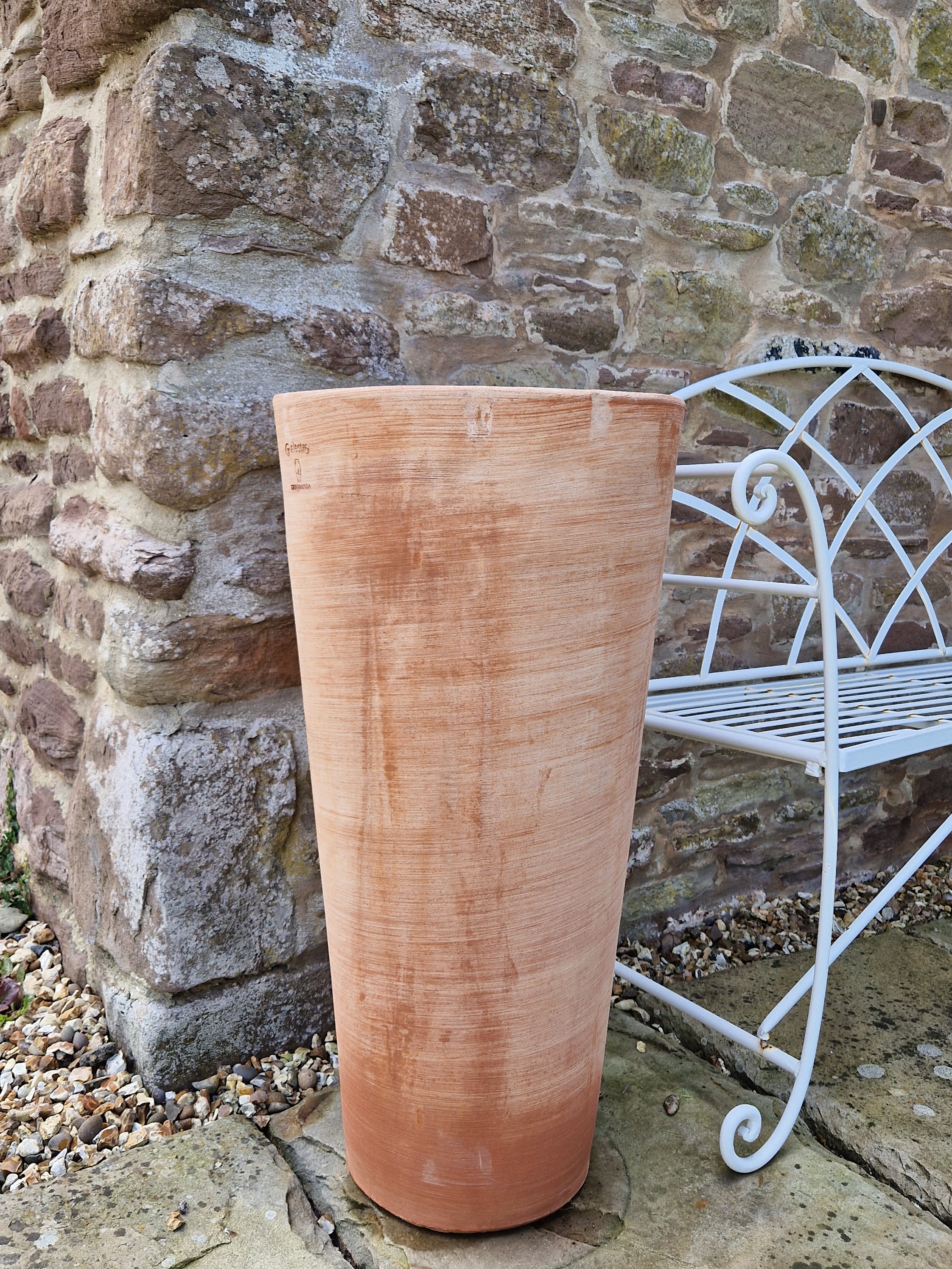 Circular Italian Terracotta Tapered Planter 80cm - Tom's Yard