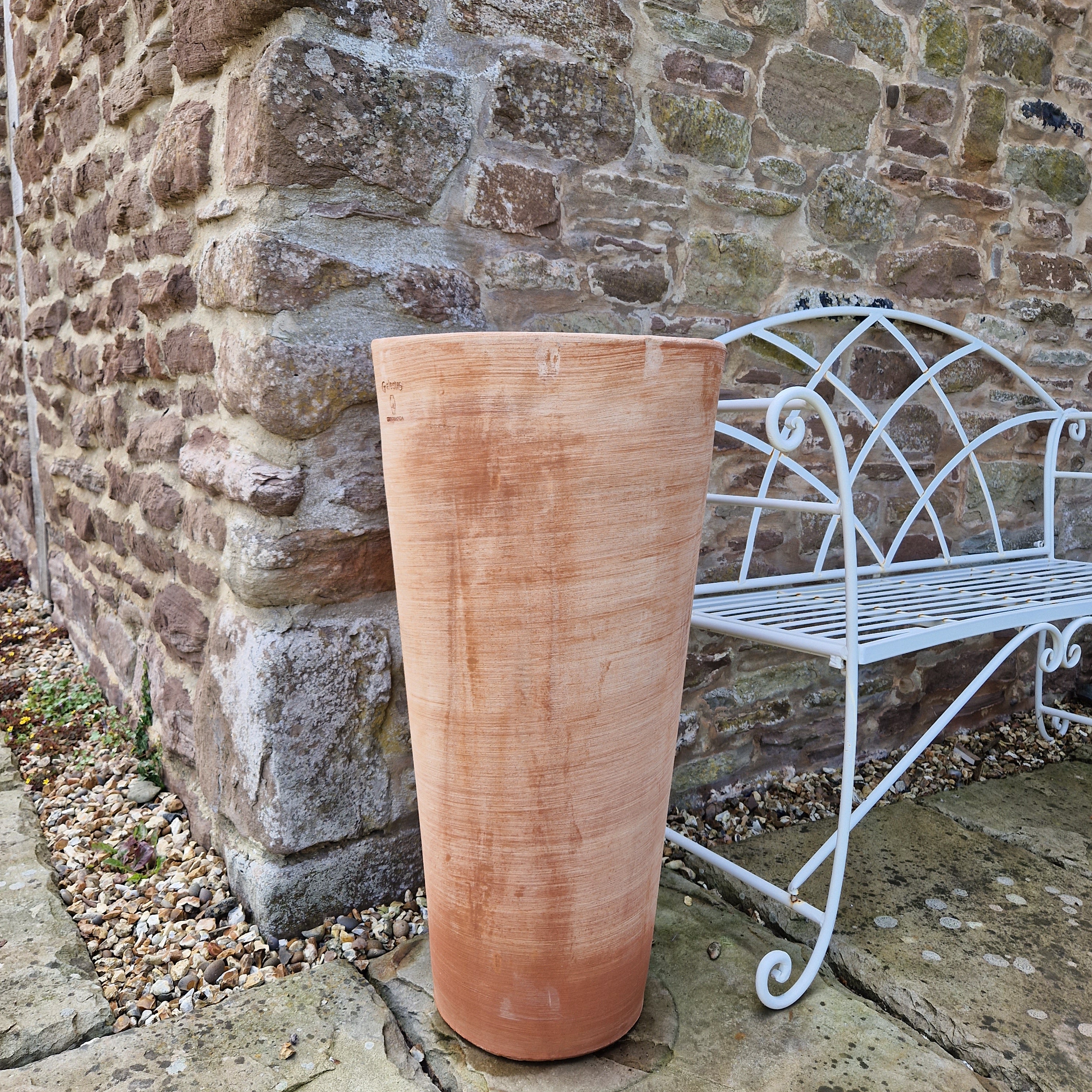 Circular Italian Terracotta Tapered Planter 80cm - Tom's Yard