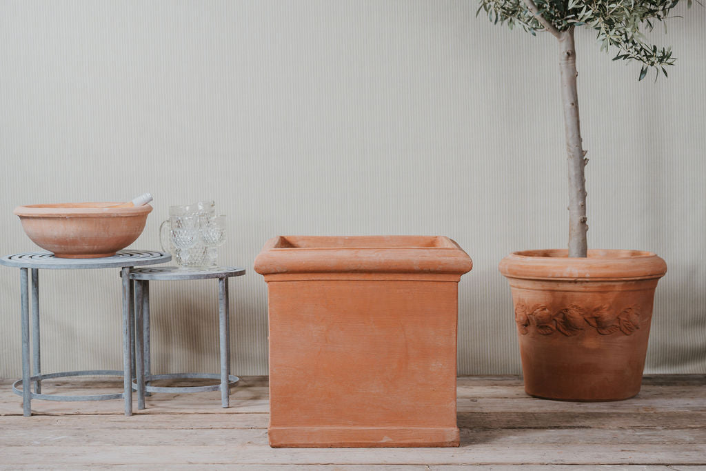 Dante Italian Terracotta Cube Planters - Tom's Yard