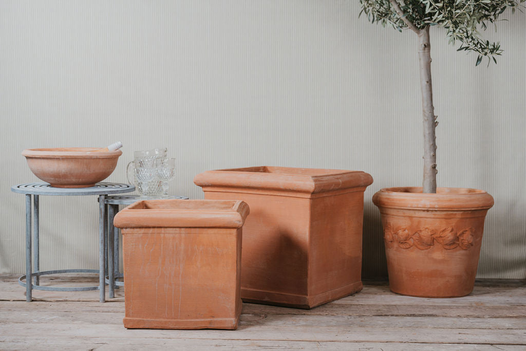Dante Italian Terracotta Cube Planters - Tom's Yard
