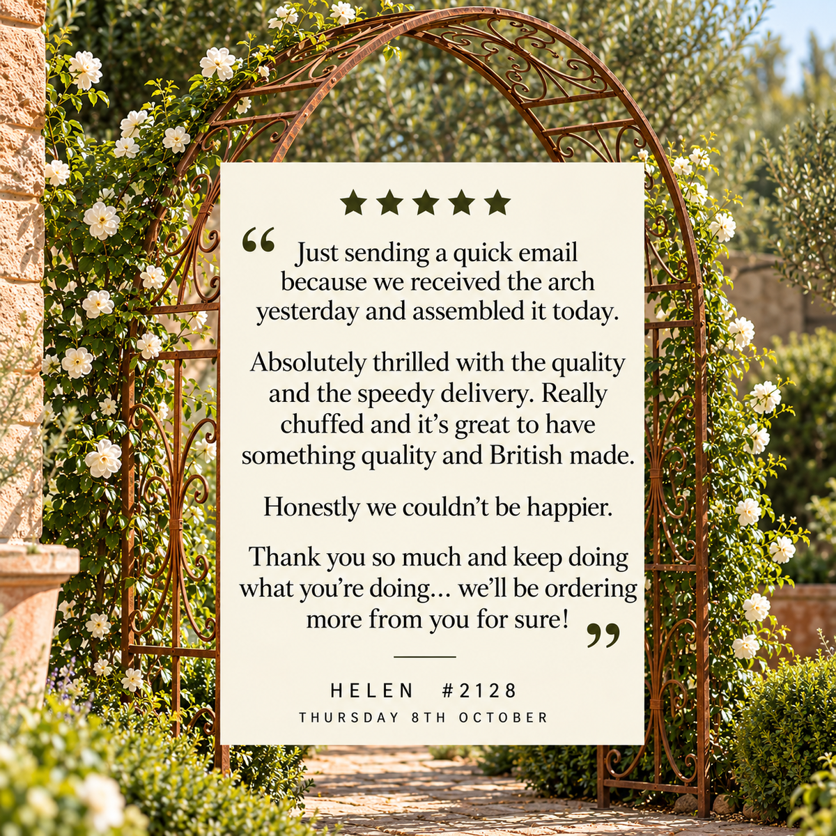 British Made Metal Garden Arch - Brinsop - Tom's Yard
