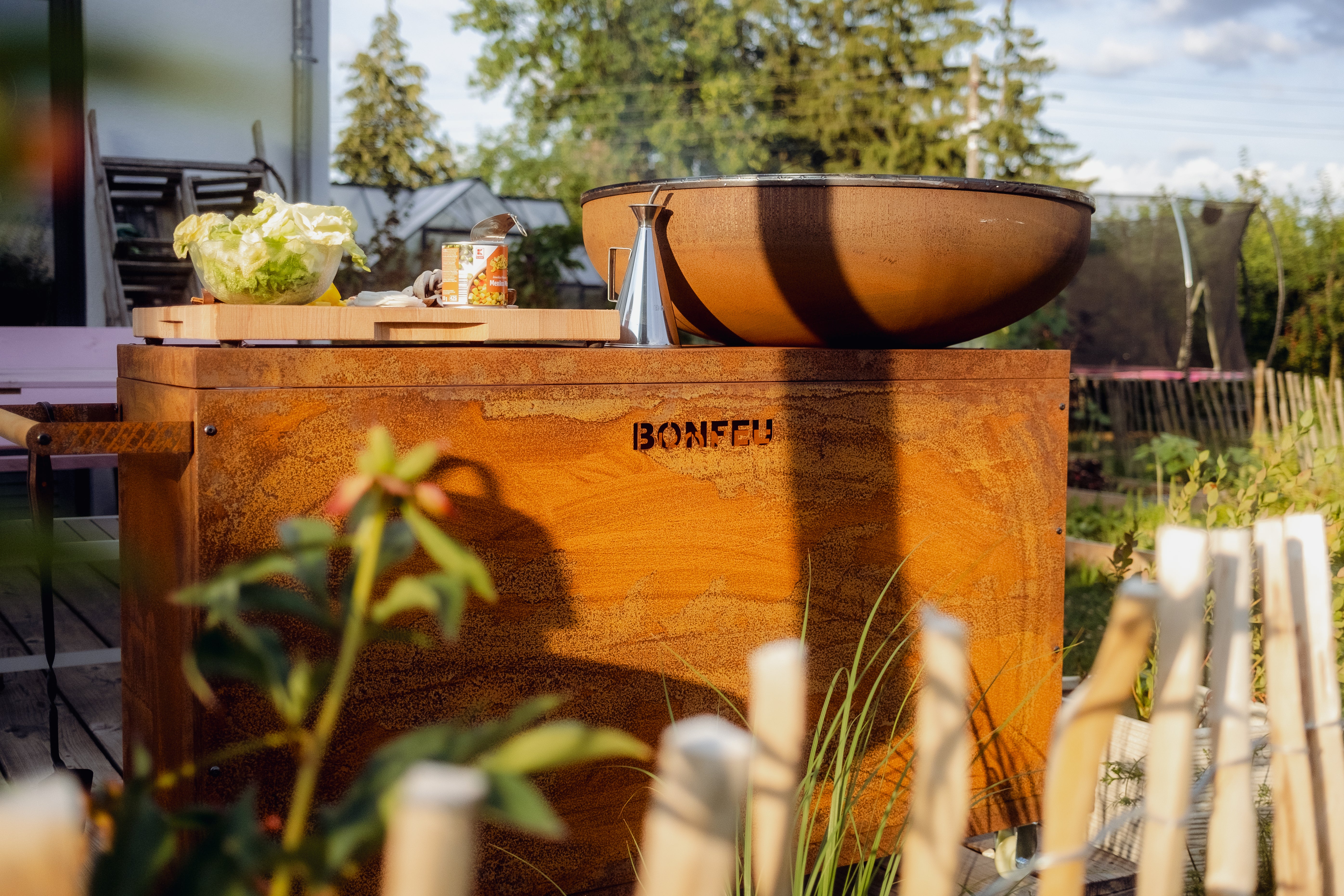 Corten Steel Cooking Bowl Island - Tom's Yard