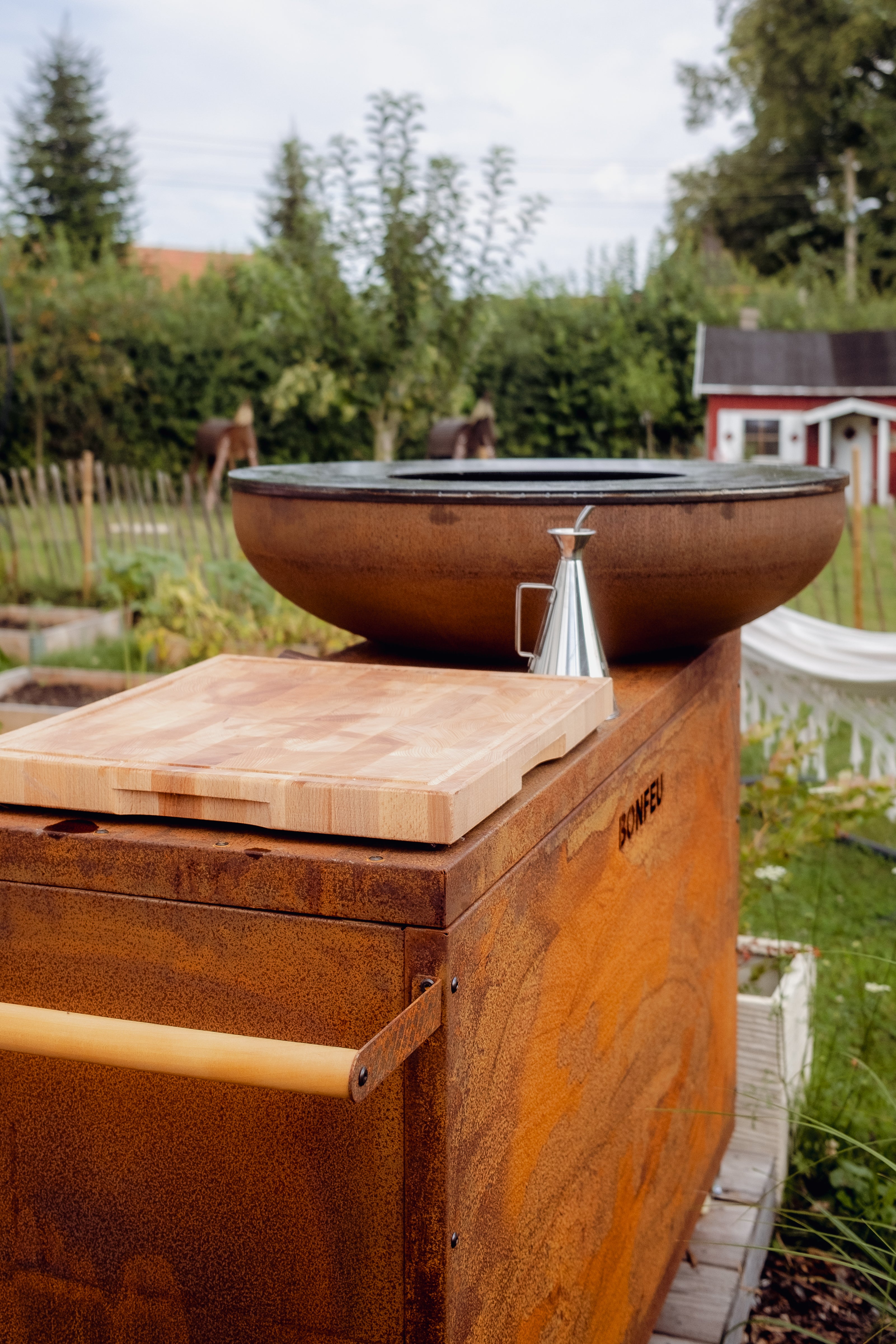 Corten Steel Cooking Bowl Island - Tom's Yard