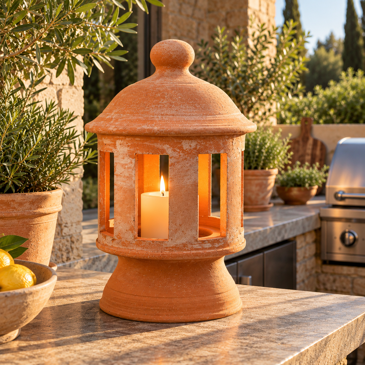 Italian Terracotta Garden Lantern - Tom's Yard