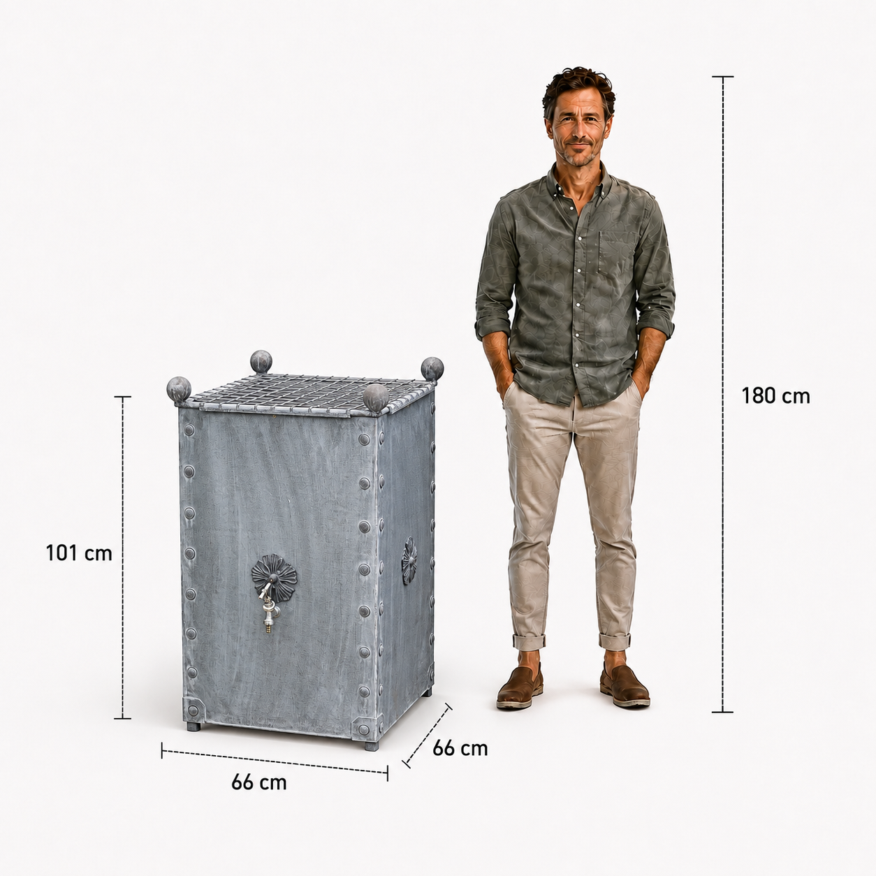 Traditional Galvanised Steel Water Butts - Tom's Yard