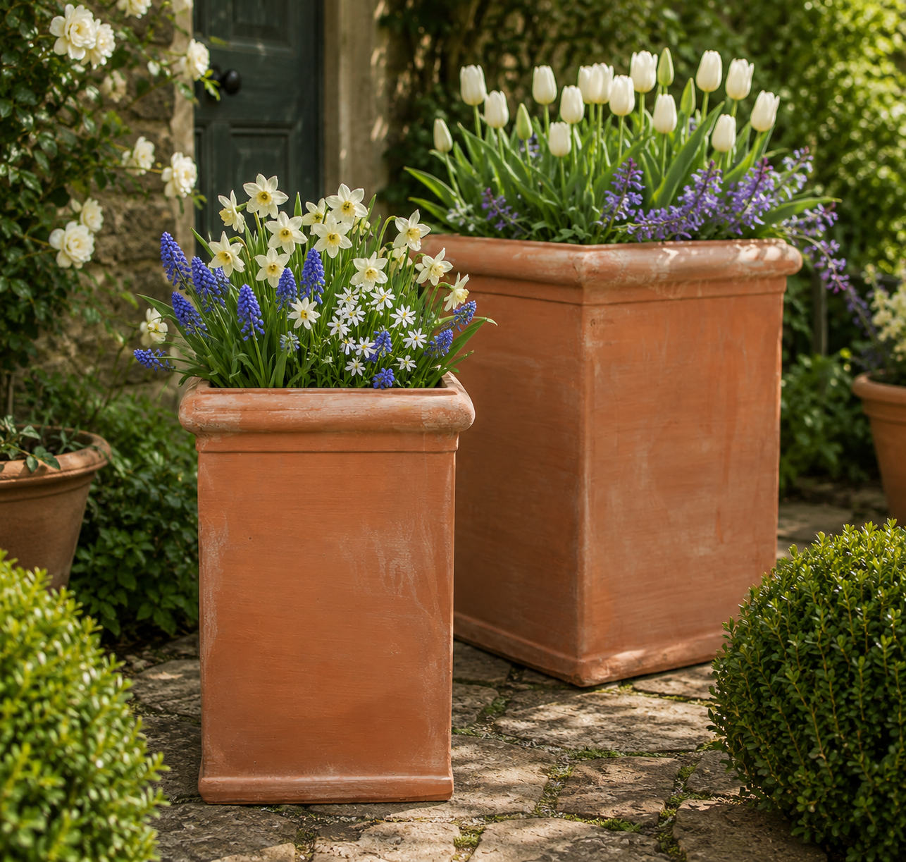 Galileo Italian Terracotta Pillar Planters - Tom's Yard
