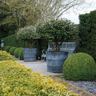 'Porto' Galvanised Round Planters - Tom's Yard