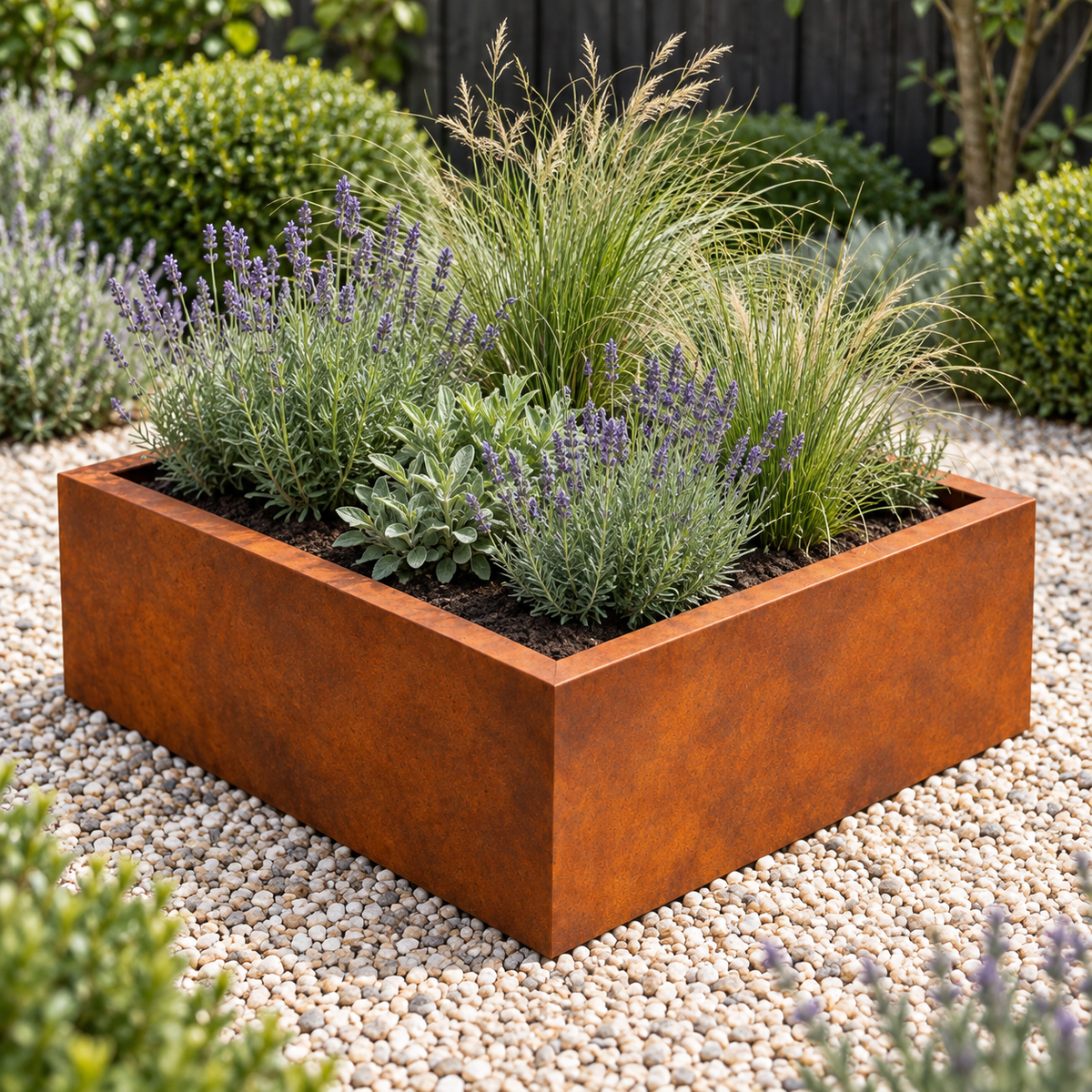 The Broxwood Bottomless Cube – Raised Bed – Corten Steel - Tom's Yard