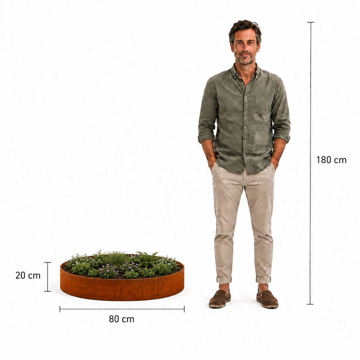 Corten Steel Bottomless Round Planters - Tom's Yard