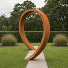 Corten Steel Helix Moongate Arch - Tom's Yard