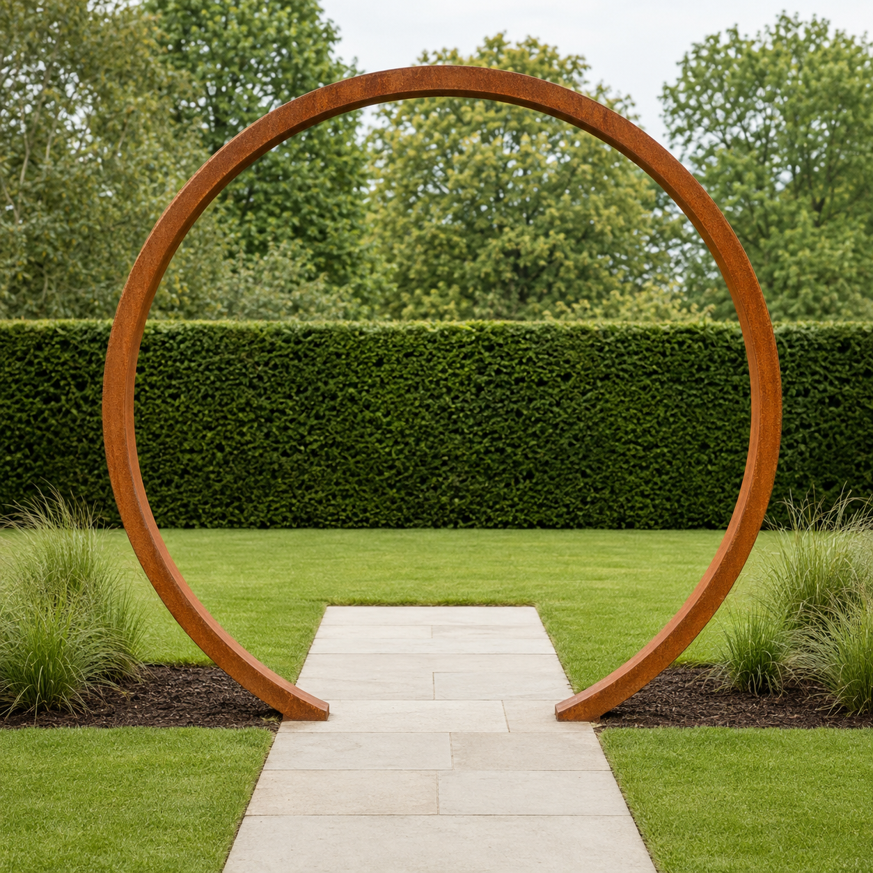 Corten Steel Moongate Arch-2.2 Meter Ring - Tom's Yard