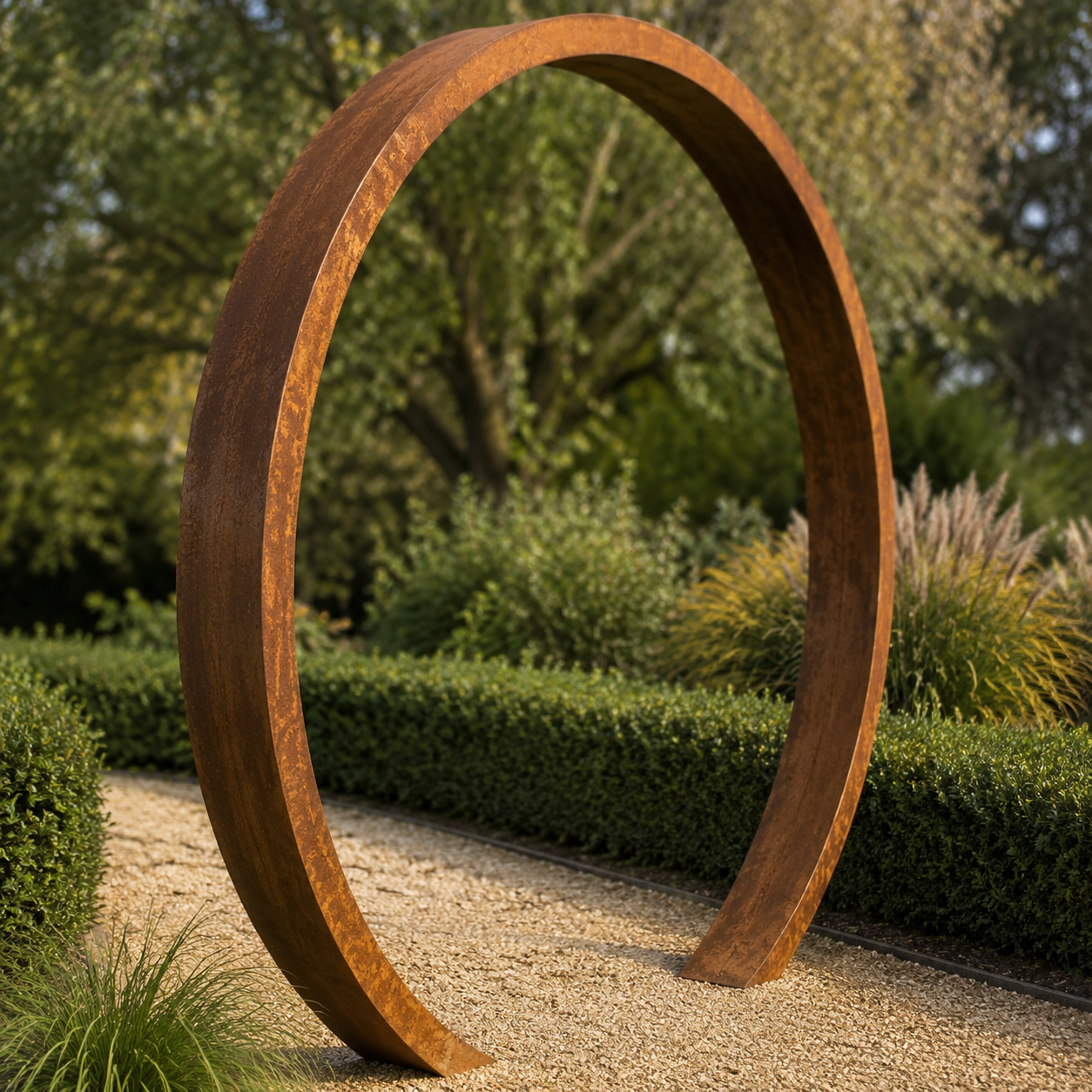 Corten Steel Moongate Arch-2.2 Meter Ring - Tom's Yard