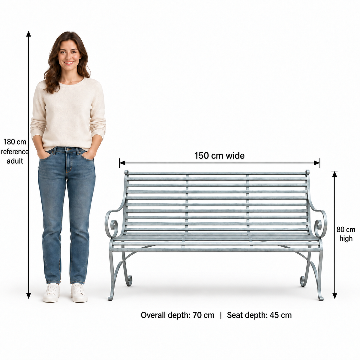 The Broxwood Metal Garden Bench - Tom's Yard