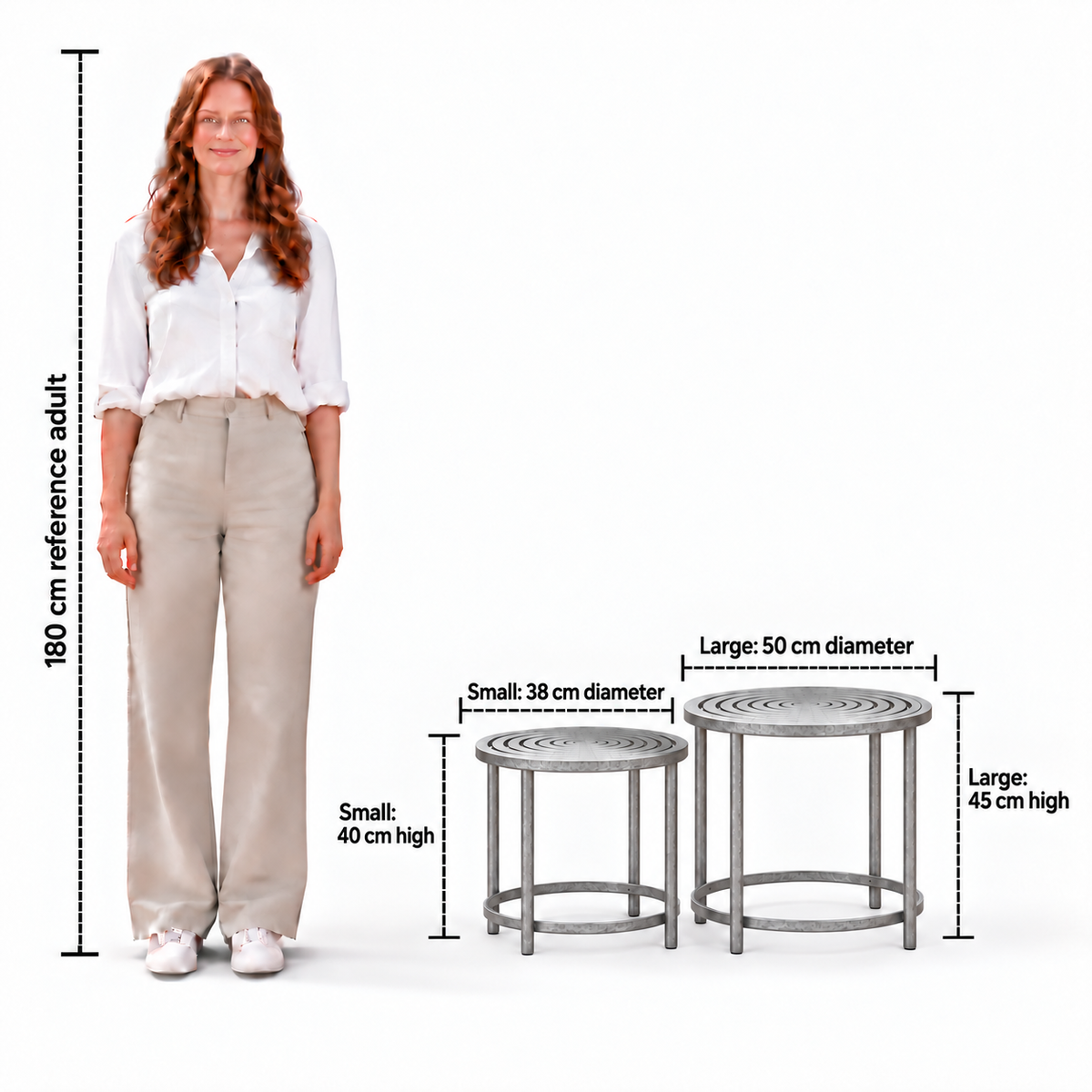 The Broxwood Metal Garden Circular Nesting Tables - Tom's Yard