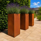 Corten Steel Floating Pillar Planter - Tom's Yard